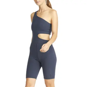 PUMA Womens Exhale One Shoulder Leotard Bodysuit Casual - Blue