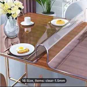 A Completely PVC Table Cover, 1.5Mm Thick, Clear, Resistant to Scratches And Heat, Designed to Protect Table Surfaces, Ideal for Home And Hotel Use, Including Coffee Tables.