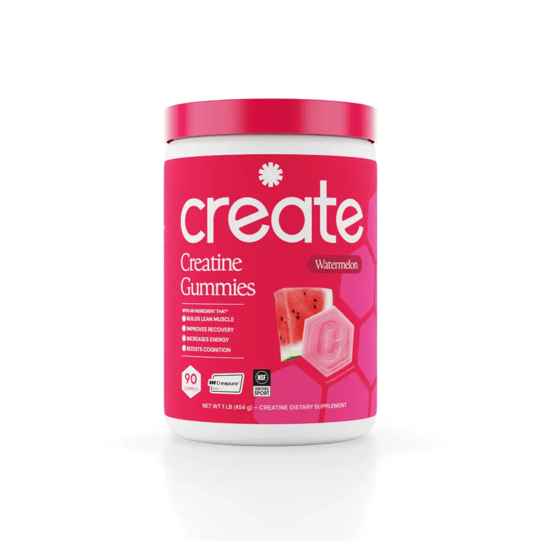 Create Wellness Watermelon Creatine Monohydrate Gummies - Delicious Gummies for Wellness Energy Focus & More - 1.5g Creapure per Gummy