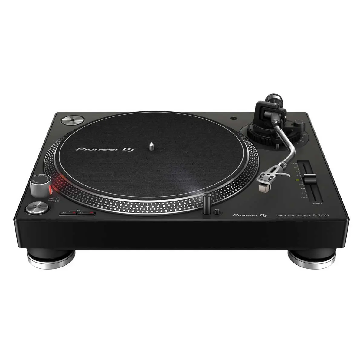 Pioneer DJ PLX-500 Direct Drive USB Record Player - Black, Audio Vinyl Stereo Electronic Turntable for Djing with Adapter, Slipmat, Dust Cover