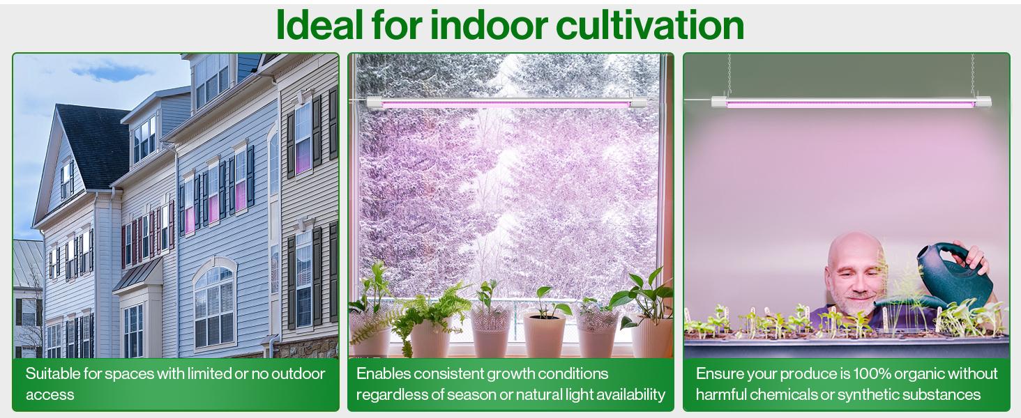 SuncoGrow, LED Grow Light, 3ft, 30W Full Spectrum, Linkable