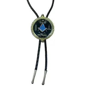 WMG Masonic Freemasons Black Rodeo Western Cowboy Bolotie Rodeo Texas Theme Cowboy Bolo Tie Western Bolo Tie Chain Necklace