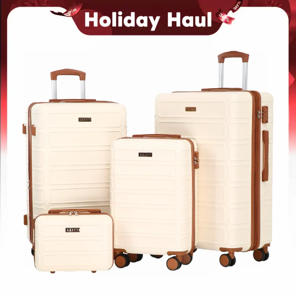 4 Piece Luggage Set, Lightweight Expandable Suitcase with TSA Lock and Spinner Wheels, Durable Hard Shell for Family Travel, Back to School & Vacations