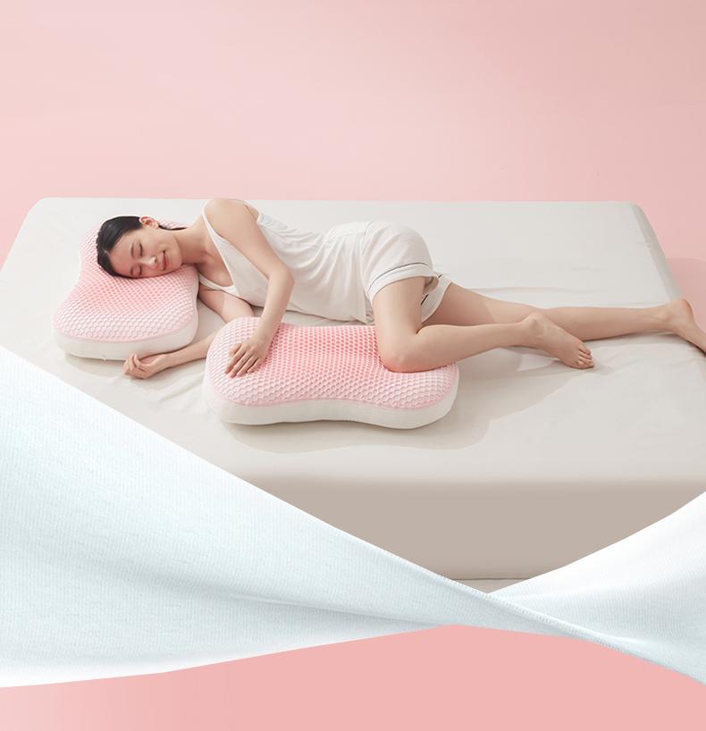 H&D TPE Grid Cooling Gel Pillow Ergonomic Support for Neck & Shoulder Pain Relief Breathable Mesh Cover All-Season Comfort Soft Fabric Side Hypoallergenic Fabric 26x14x6 inches