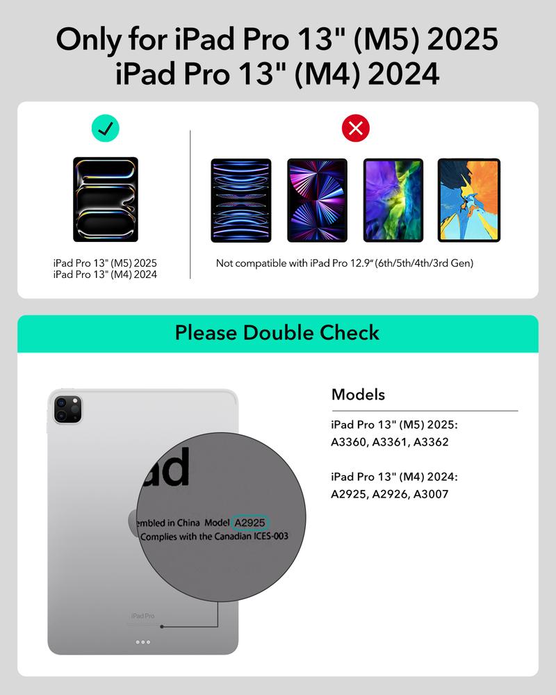 ESR iPad Air 11/13 inch 2025/2024 Case with Keyboard, iPad Pro 11/13 inch 2025/2024 Keyboard Case with Easy-Set Magnetic Stand, Portrait/Raised Modes for iPad Pro 11/12.9/Air 5th/4th Generation Keyboard, with Removable Protective Case ESR iPad Air 11/13 inch 2025/2024 Case with Keyboard, iPad Pro 11/13 inch 2025/2024 Keyboard Case with Easy-Set Magnetic Stand, Portrait/Raised Modes for iPad Pro 11/12.9/Air 5th/4th Generation Keyboard, with Removable Protective Case