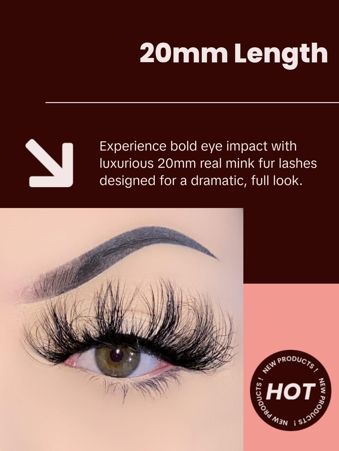 WEHO Mink Eyelashes – 20mm Real Mink Fur Lashes with Flexible Band for Night-Out Glam