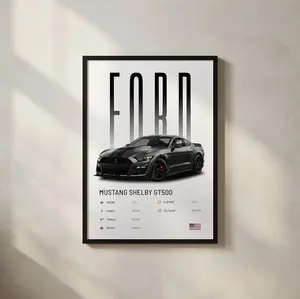 Fordd Mustangg Shelbyy  GT500 Poster | Car Print | Muscle Car Poster