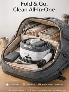 EasyWox Cordless Pressure Washer 12L Tank 4-in-1 Nozzle 1200 PSI Foldable Cordless Power Washer Type-C Charging for Camping Bike Pet Garden Car Wash