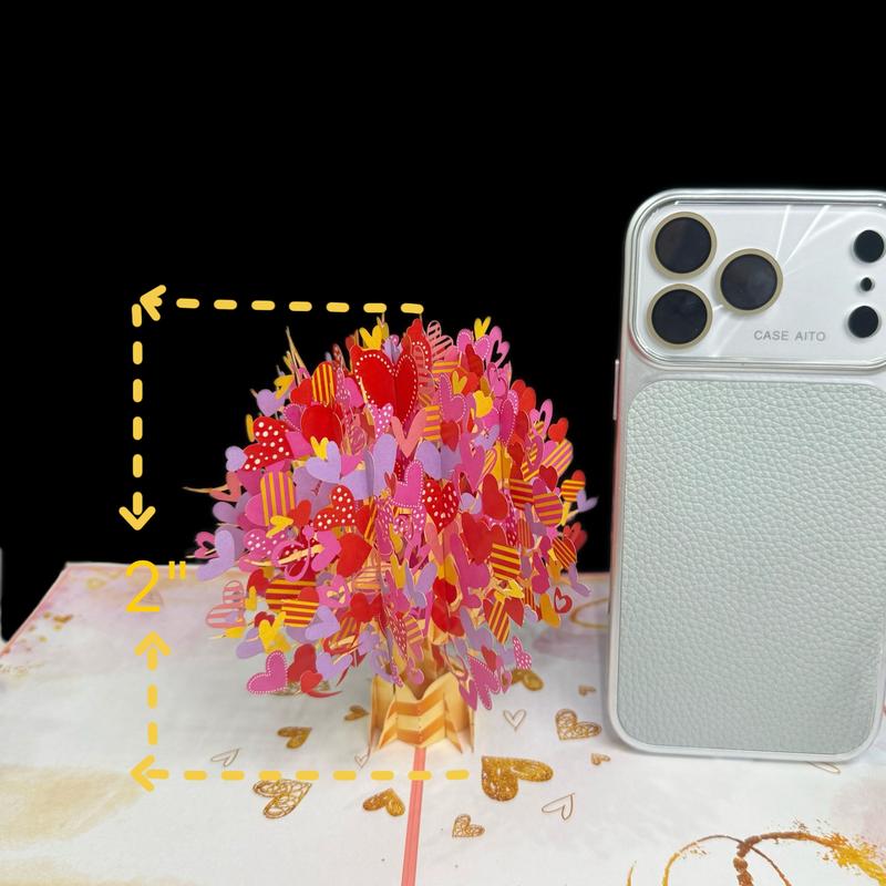 Valentine's Day Card, 3D Pop-Up Card with Flower Bouquet Keepsake Gift, 8“*6”, Romantic Valentines Gifts and Flowers 2-in-1 Idea for Valentine, Birthday, Wedding, Anniversary, Wife Husband, Mom, Women, Him Her, Girlfriend Boyfriend，Paper，Love