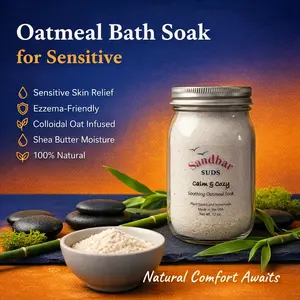 Sandbar SUDS Soothing Oatmeal Bath Soak | Fragrance-Free Relief for Sensitive Skin & Eczema | Colloidal Oat & Shea Butter Moisturizing Bath Powder | 100% Natural & Calm | Made in USA