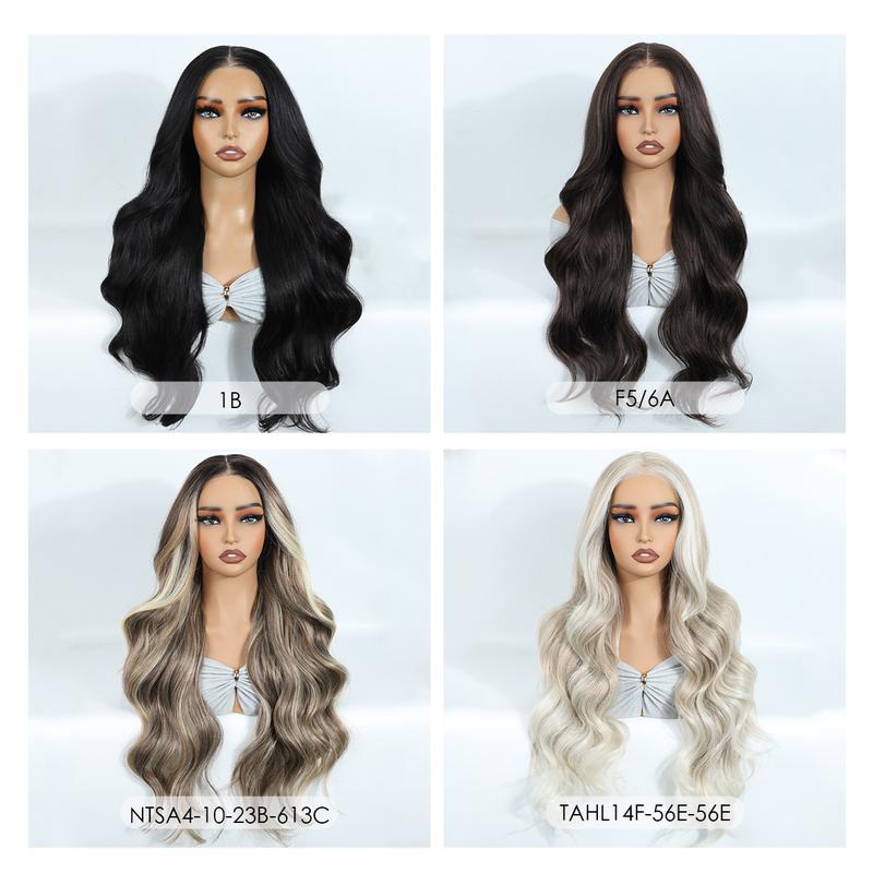 [Style Icon] 6x4 Glueless Synthetic Wavy Wig Pre Cut Lace Frontal Wigs ...