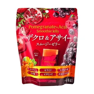 UNIMAT RIKEN Pomegranate Acai Jelly - 0 Fat, Low Calorie Healthy Snack, 10g x 14 Pouches