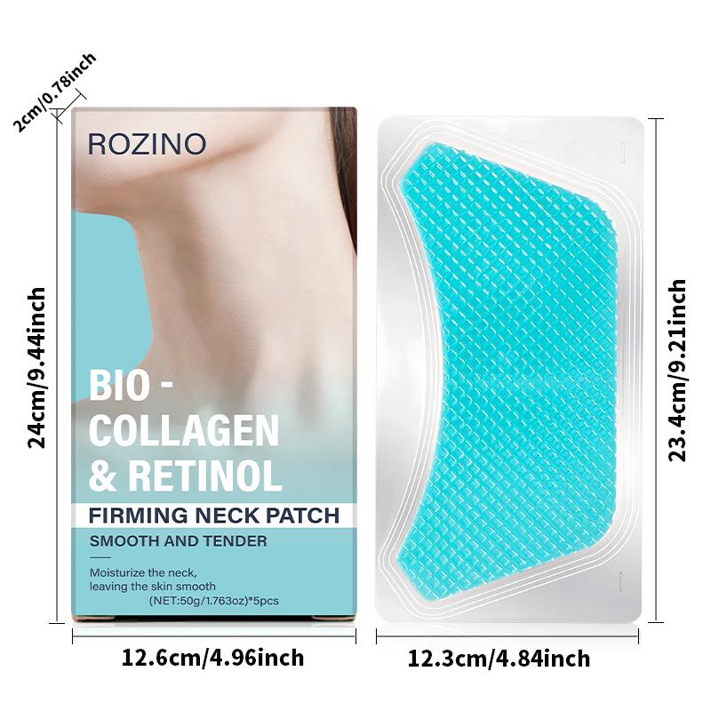 Rozino Bio-Collagen & Retinol Firming Neck Patch for Neck Firming and Tightening Anti-Wrinkle Patches to Smooth Skin Invisible Silicone Pads for Wrinkles