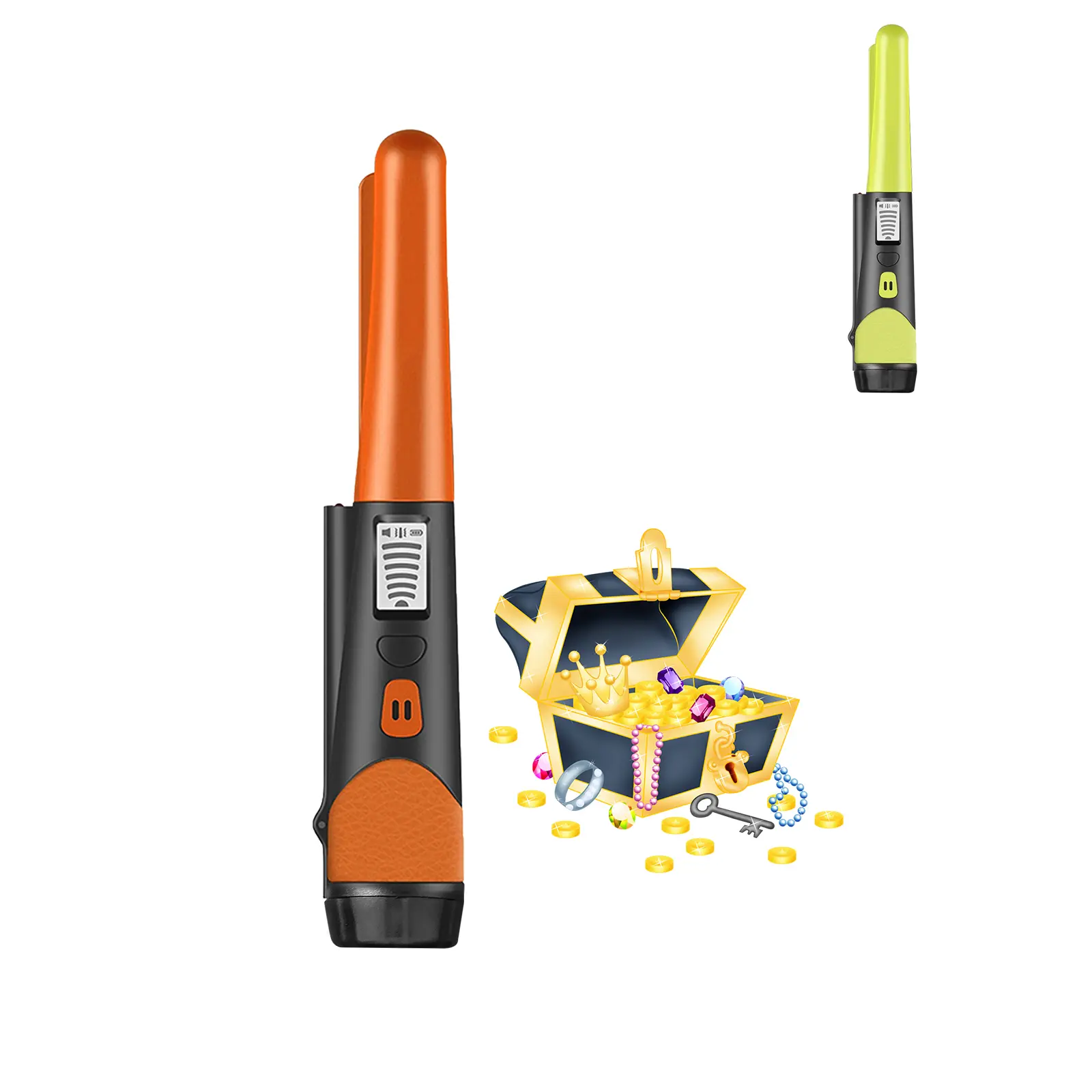 Portable Handheld Metal Detector Pinpointer (Upgraded Version) with LCD Display, High Sensitivity, High Performance, 360° Scanning, Easy Operation, Vibe on Approach, 0-10 cm Range, No Excessive Noise, Indoor/Outdoor Garden Tool for Sand & Lawn
