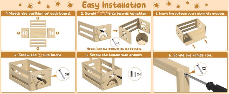 Wooden Baby Shower Crate Closet Wood Basket for Gifts with Handle Boy Girl Clothes Gender Reveal Storage Box for Newborn New Parent