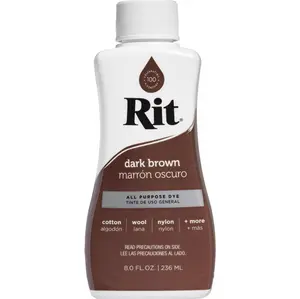 Rit Dark Brown 8 oz Liquid Fabric Dye for Clothing Décor & Crafts