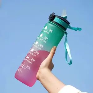 Customized high-temperature-resistant summer large-capacity gradient water bottle for fitness, portable and easy to carry