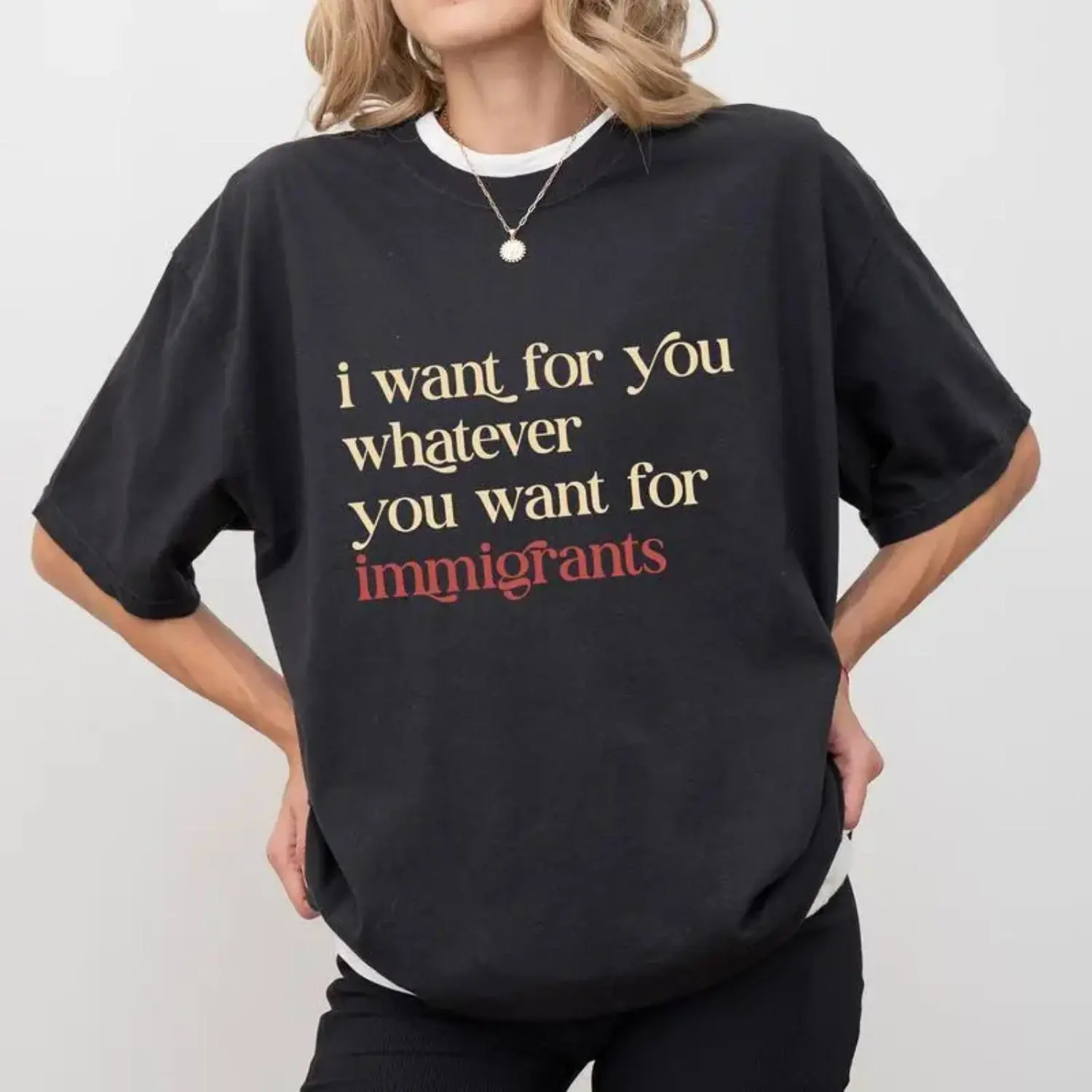 Empower Immigrants With Social Justice TShirt Promoting Human Rights Activist Women Tops