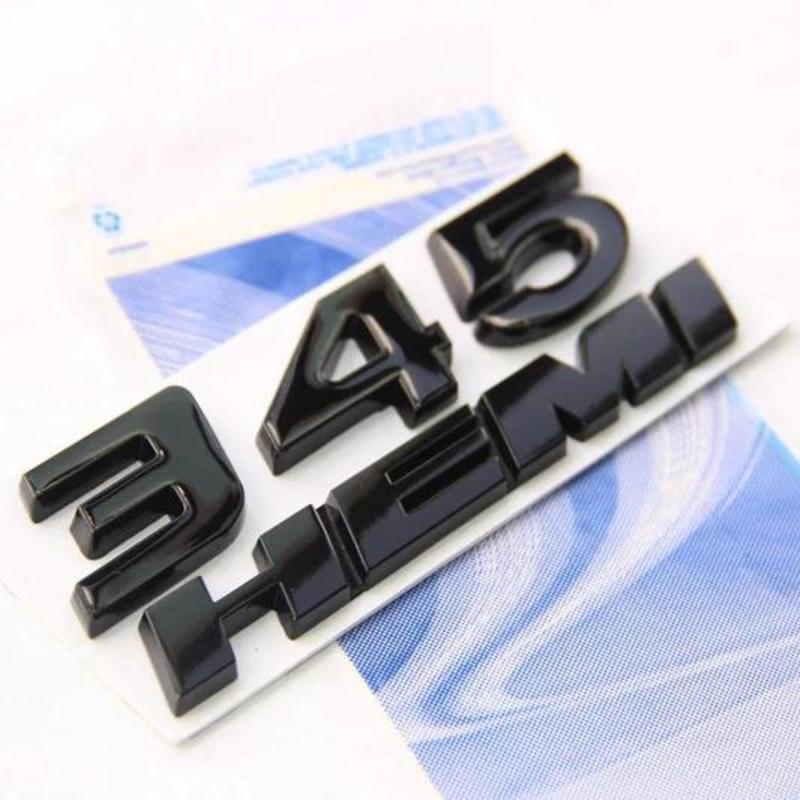 2-Piece Car Side Emblem Sticker Set, 345 Decals, Compatible with Dodge Challenger, Charger, and RAM 1500 (Black/Red)