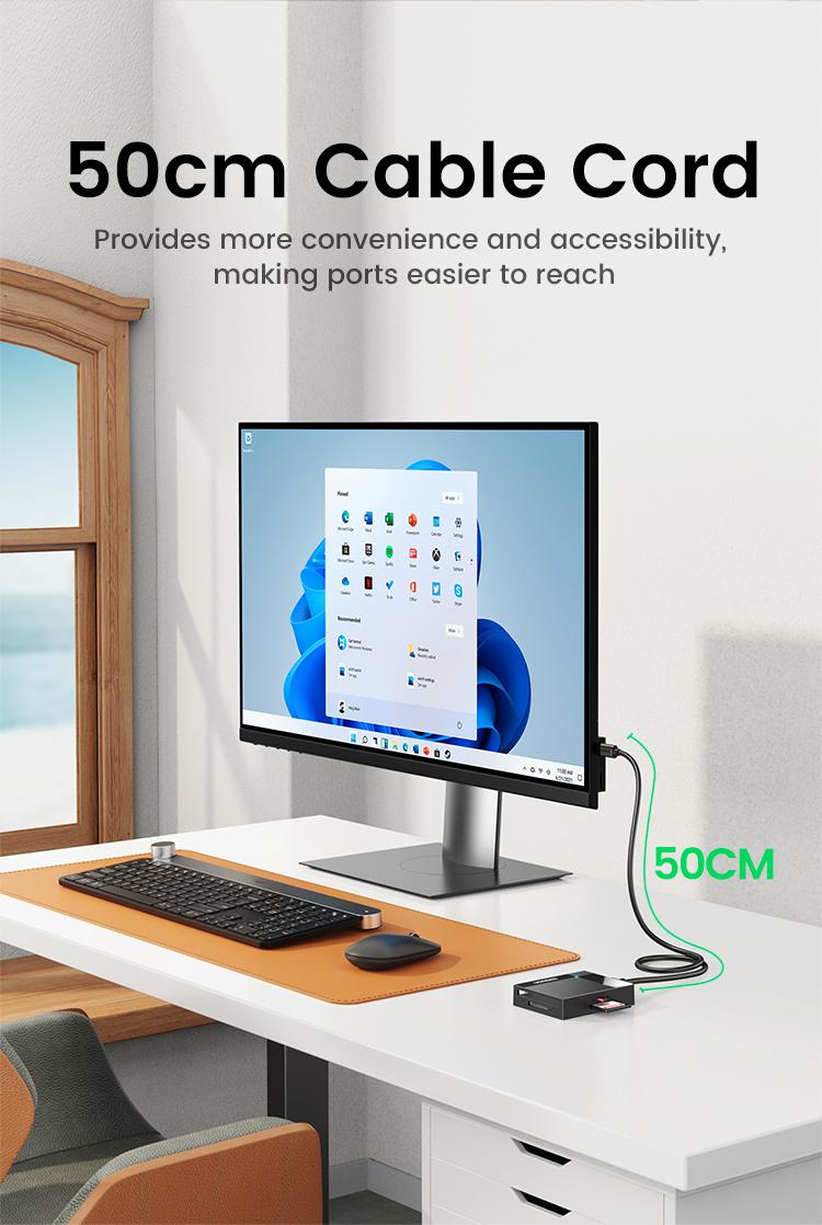 UGREEN 4in1 SD TF Card Reader 5Gbps 2TB Max USB 3.0 TF, SD, CF,MS ,Micro SD, SDXC for Windows Linux MacOS Laptop PC, Computer Office Accessories, September Restock，TikTokShopBlackFriday ,TikTokShopHolidayHaul