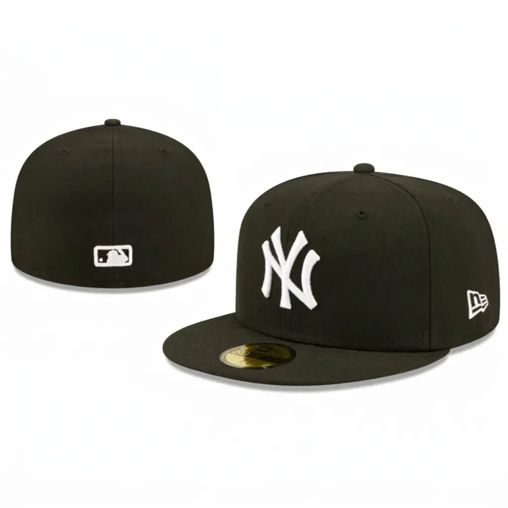 New Era New York Yankees Fitted Baseball Cap for Men & Women – Flat Brim Embroidered NY Hat, Classic Streetwear Sports Fashion Cap