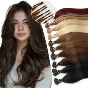Invisible I Tip Human Hair Extensions 12inch-20inch Natural Straight Machine Remy Hair Keratin Capsule I Tip Hair 30g/pack Easy to Ware For Women
