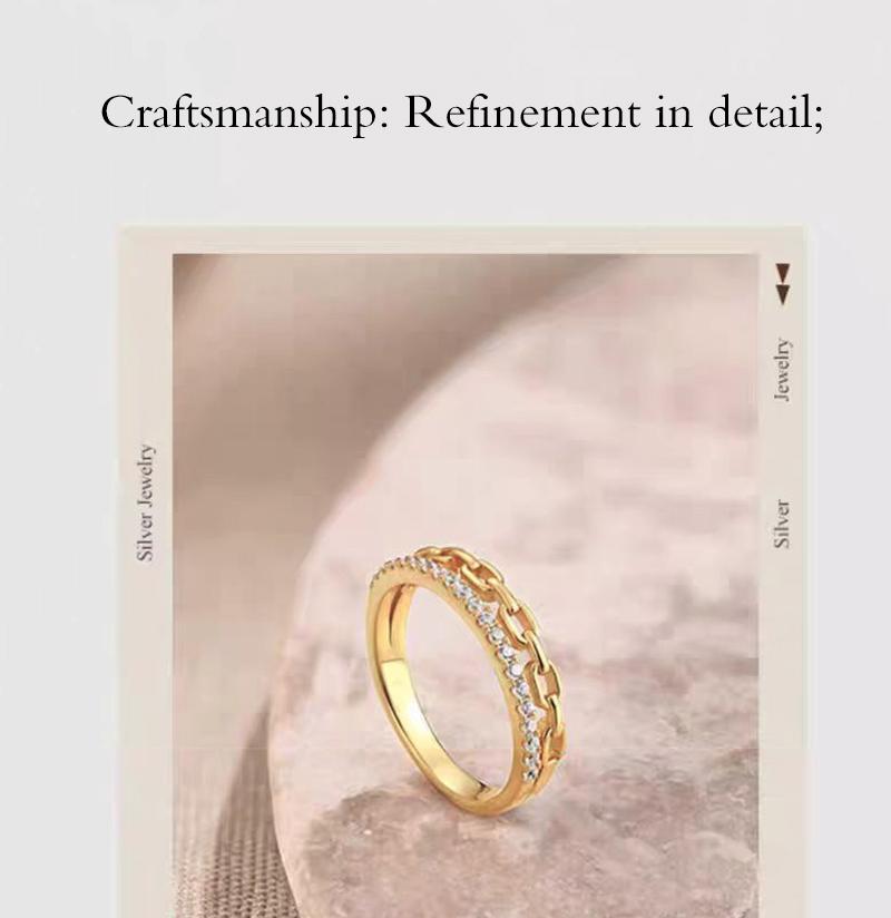 Double Layer Chain Moissanite Titanium Steel Ring, Unique Artistic Design, Statement Jewelry for Women, Express Your Personality, Fashionable Stackable Ring with Sparkling Stones Demi Ring Casual ring stack claddagh voldemort frank ocean marquise cut ba Double Layer Chain Moissanite Titanium Steel Ring, Unique Artistic Design, Statement Jewelry for Women, Express Your Personality, Fashionable Stackable Ring with Sparkling Stones Demi Ring Casual ring stack claddagh voldemort frank ocean marquise cut ba