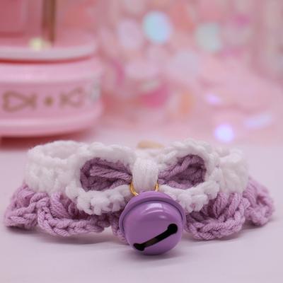 Handmade Crochet Cat/Dog Collar with Bell Adjustable