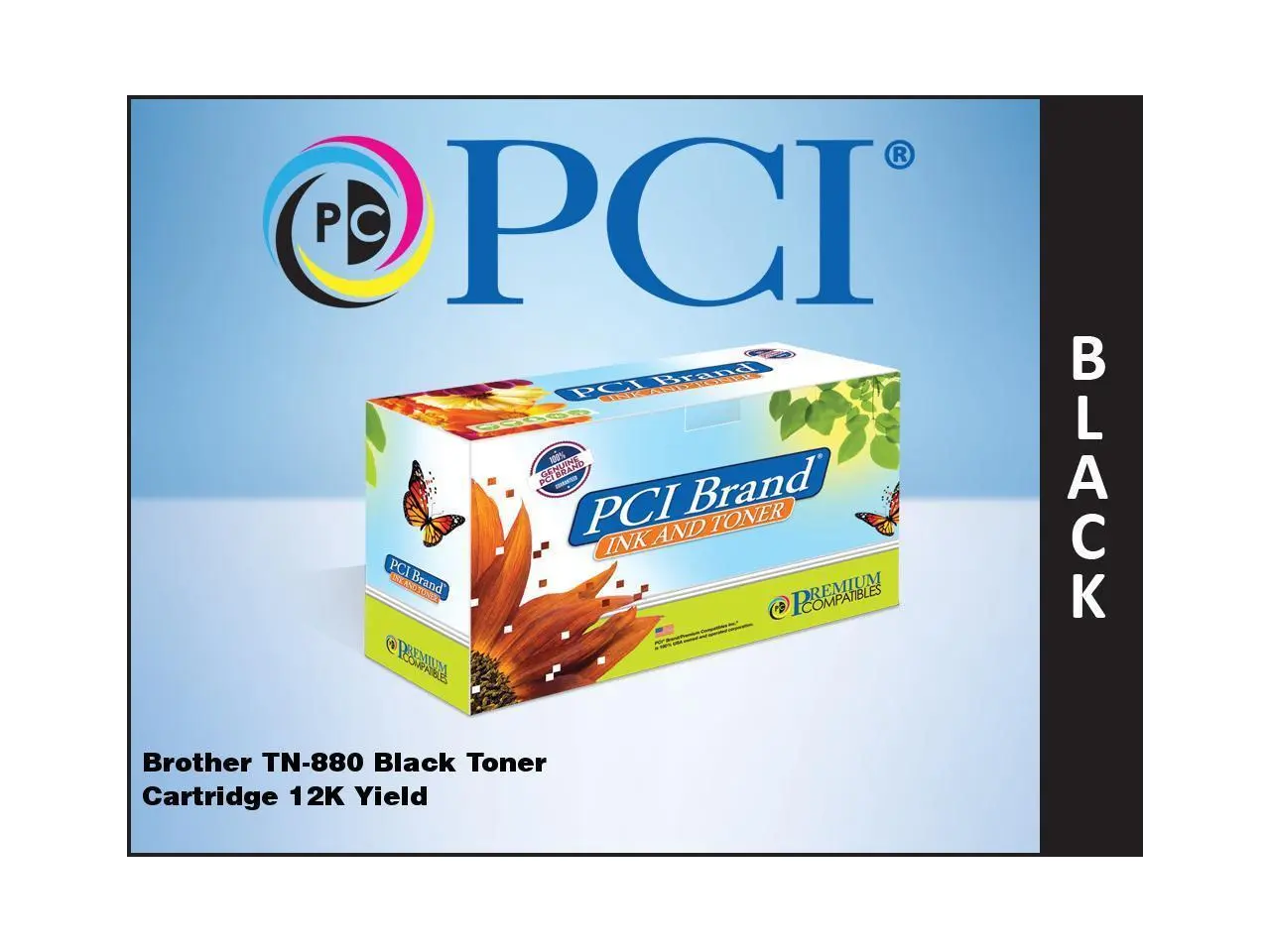 PCI BROTHER TN-880 BLACK TONER CTG 12K