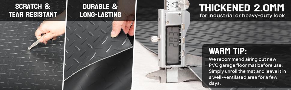 Bonnlo 5x10 FT Garage Floor Mat for Under Car,Thickened PVC Roll Floor mats, Waterproof Non Slip Parking Mat