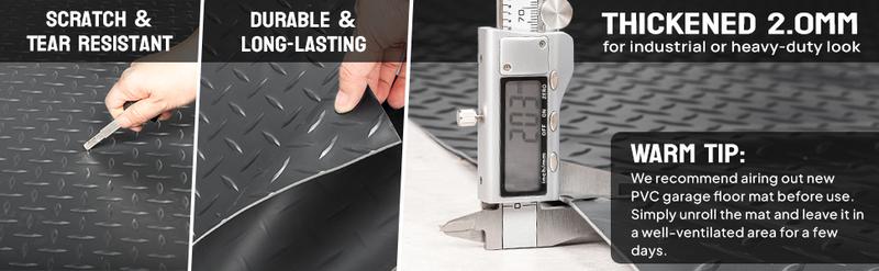 Bonnlo 5x10 FT Garage Floor Mat for Under Car,Thickened PVC Roll Floor mats, Waterproof Non Slip Parking Mat