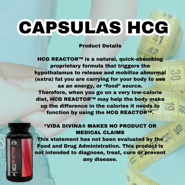 HCG 60 Organic Capsules Vida Divina formulares for healthy weight control, tones the body Vitamin Supplement Dietary Healthcare Fitness