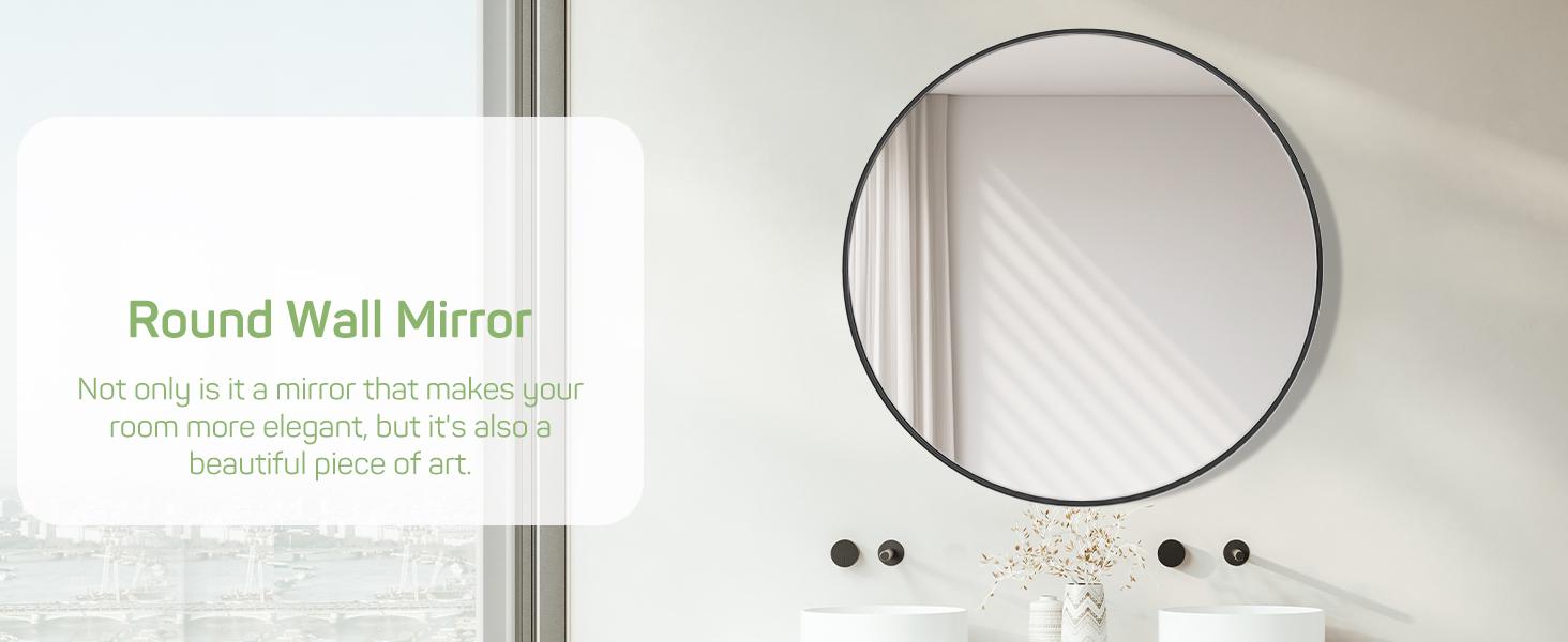 Round Wall Mirror,  Circle Bathroom Mirrors for Over Sink, Entryway, Living Room, Vanity Decor