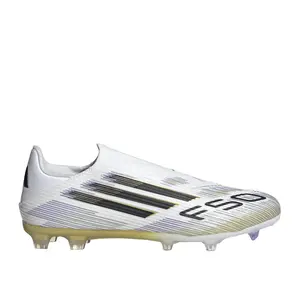 adidas Mens F50 League Laceless Firm GroundMulti Ground Football Sneakers Shoes - White