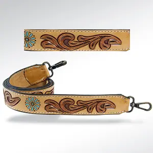 American Darling Hand Tooled Genuine Leather Crossbody Handle Strap for Bags Phone Keychain Wallet Purse Clutch Cellphone