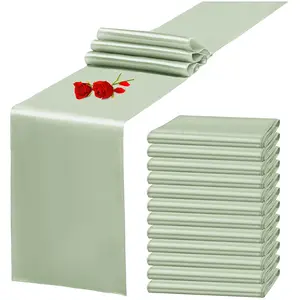 MTREO 12 24 Pack Satin Table Runner 12 x 72 Inch Long Premium Table Runners for Wedding Party Events Decoration, Birthday Parties, Graduations, Engagements