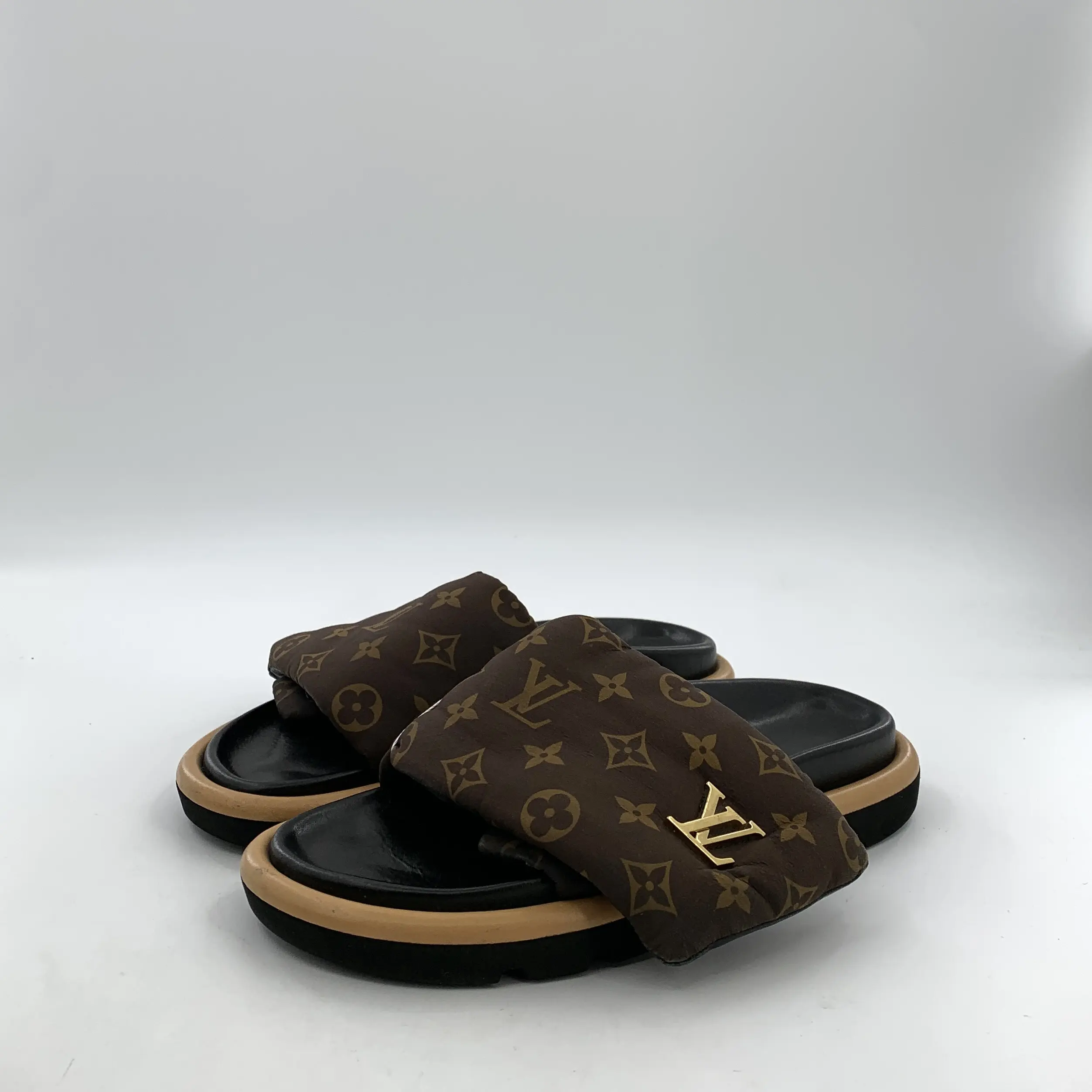 RDLTS- Louis Vuitton Brown Monogram Slide Sandals Size US 8.5