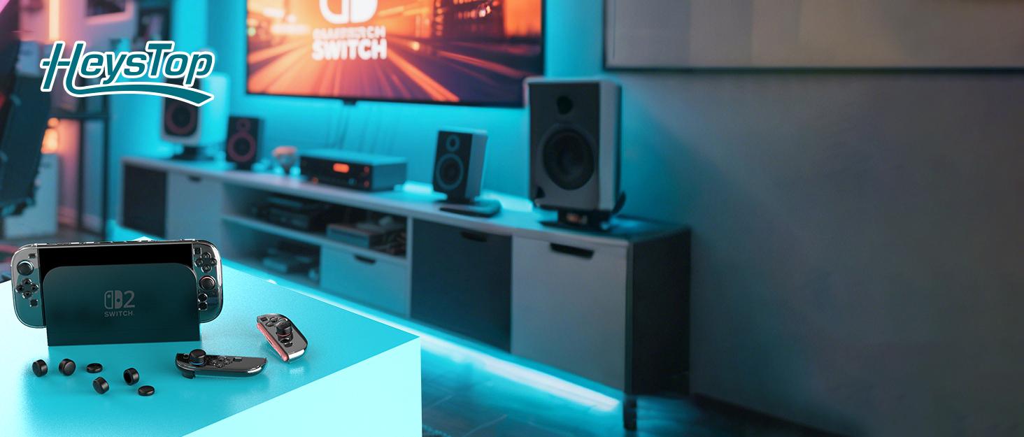 All-in-One Switch 2 Accessory Bundle: Dockable Protective Cover, Tempered Film + Joycon Racing Wheel Grips