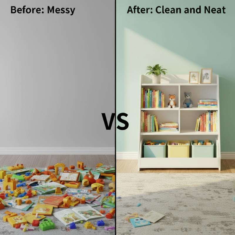 MIUvanity Kids Bookshelf and Toy Storage, 4 Layer Fabric Toddler Bookshelf, Toy Storage Organizer, Sling Kids Bookcase, for Playroom, Bedroom, Nursery, Classroom