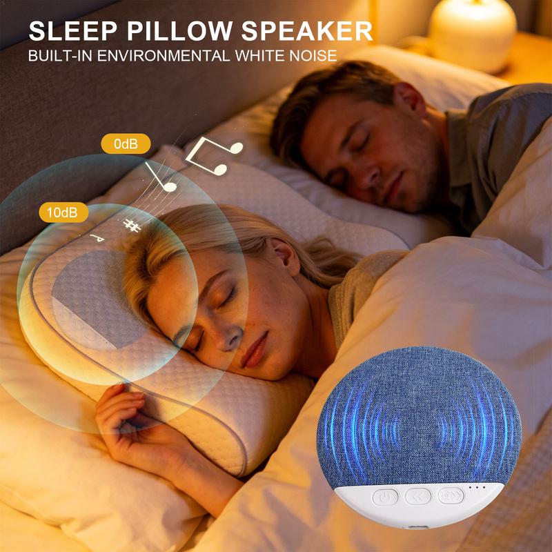 Ultra-Thin Bluetooth Pillow Speaker with Bluetooth 5.4, 3D White Noise, Soft Immersive Sound Field, Pillow CD Player for Bedtime Music & Audiobooks, Headphone-Free Sleep Speaker, Compatible with Android & iOS(Without charging cable)