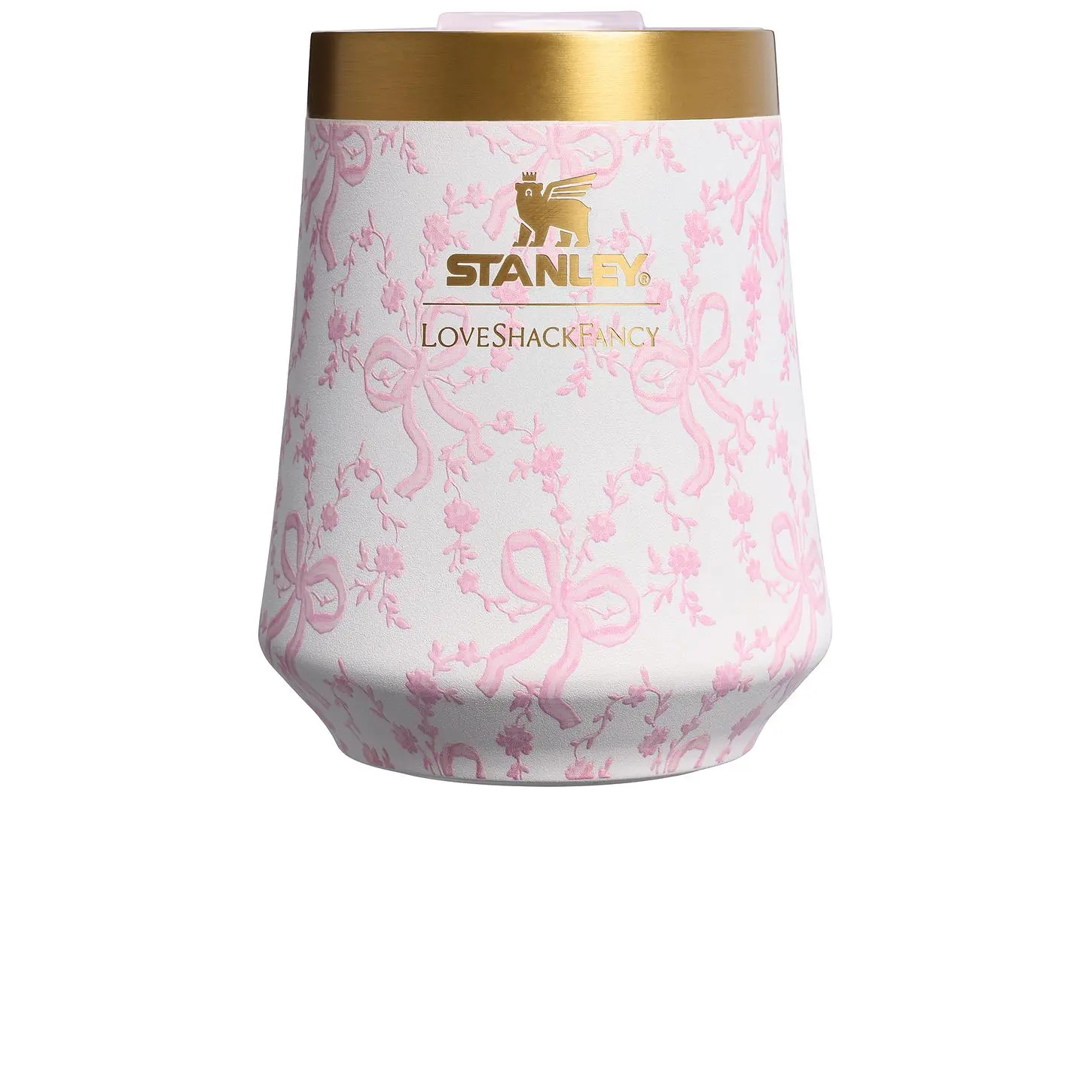 STANLEY x LoveShackFancy The Reserve Wine Tumbler Set Of 2 in Coquette Bow Chantilly STANLEY x LoveShackFancy The Reserve Wine Tumbler Set Of 2 in Coquette Bow Chantilly