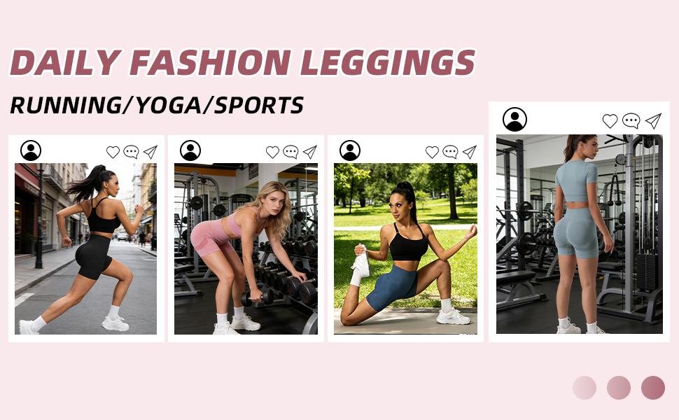 CHRLEISURE 3PCS High Waisted Cycling Shorts Yoga Shorts Summer Cycling And Sports Yoga Shorts Combination Gymshorts Workout