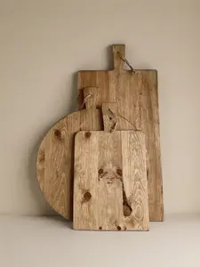 Large Wooden Charcuterie Boards | Real Wood Meat and Cheese Board, Fruit Board, Round Charcuterie Board