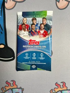 X 4 (FOUR) SINGLE PACKS - 2025-26 Topps Flagship UCC UEFA Soccer Hobby - must be opened live