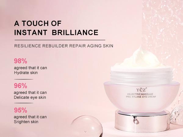 YCZ Electric Massage Eye Cream with Caffeine & Hyaluronic Acid for Dark Circles Firming Fine Lines Hydrating Moisturizing Radiant Skin Care with Red Light Micro-Vibration Head