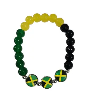 High Quality Jamaica Flag Beaded Bracelet – Black, Green & Yellow