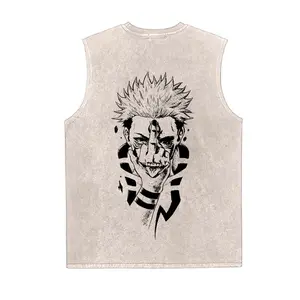 Men's Jujutsu Kaisen Anime 90s Vintage Graphic Sleeveless Tank Top, Streetwear Vest, Vacation Outfits