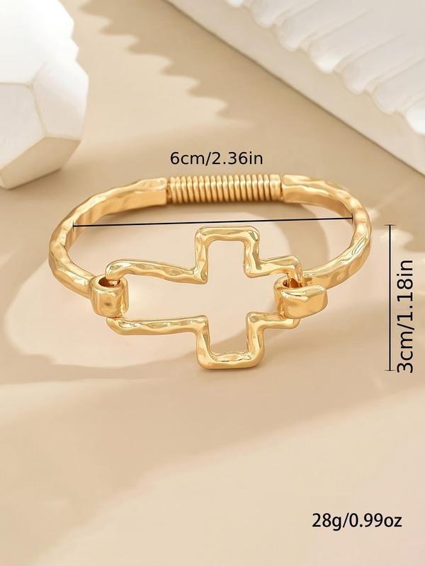 Cute Cross Design Bangle Bracelet Fashion Jewelry for Party Daily Clothing Decor Trendy All-match Exquisite Jewelry for Birthday Gift Cute Cross Design Bangle Bracelet Fashion Jewelry for Party Daily Clothing Decor Trendy All-match Exquisite Jewelry for Birthday Gift