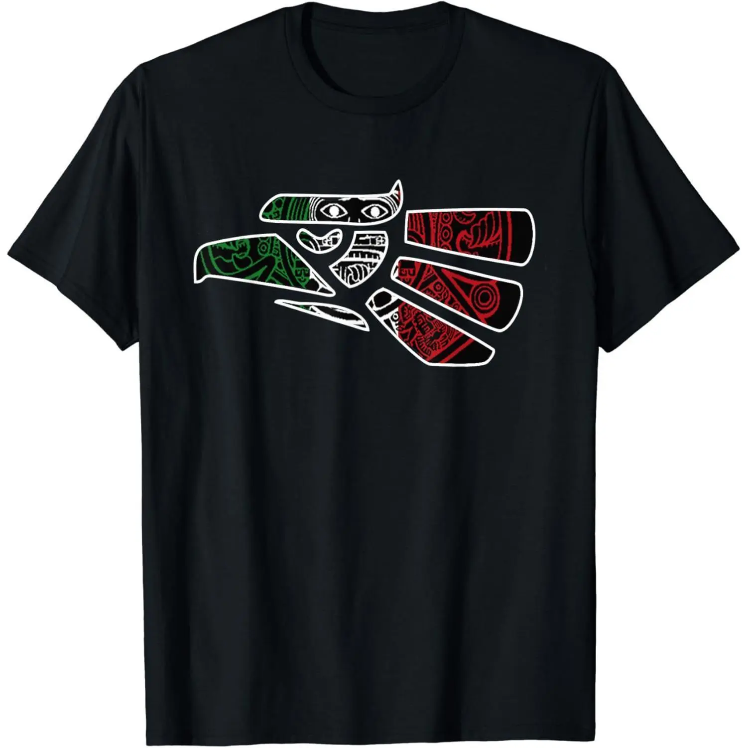 100 Percent Cotton Aztec Calendar And Mexican Eagle Design T-Shirt Made In Mexico