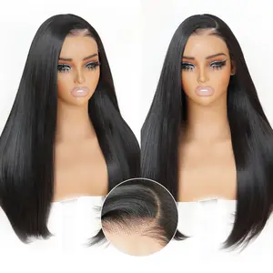 U&A HAIR Synthetic Glueless 9X7 Yaki Straight Wig Wear and Go Lace Front Wigs 220% Density Pre Cut Plucked Invisible Knots 20 Inches